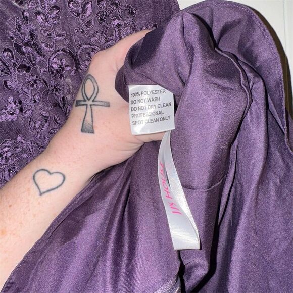 Women's Purple Halter Open Back Short Cocktail Formal Dress L - Picture 4 of 6